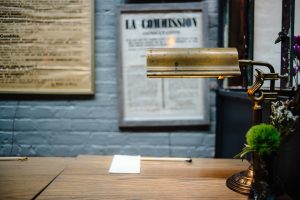 Photo brass banker lamp